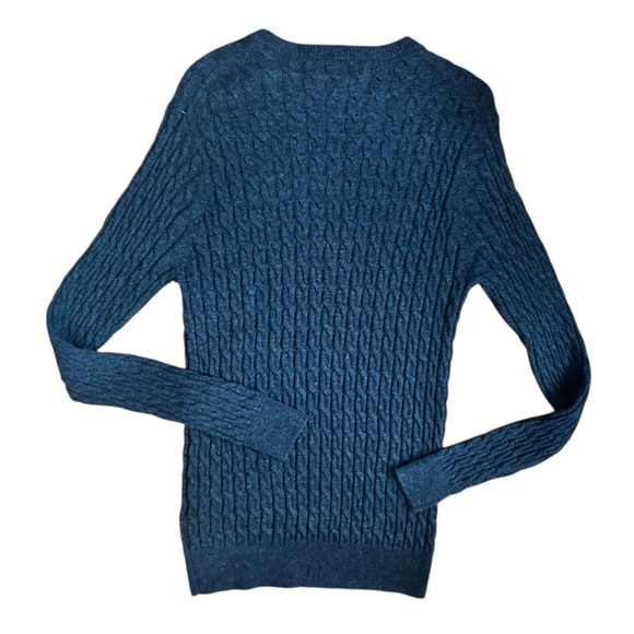 Scott & Scott London Wool & Cashmere-Blend Crewneck Sweater Size L Cable Knit - Picture 7 of 8